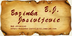 Božinka Josivljević vizit kartica